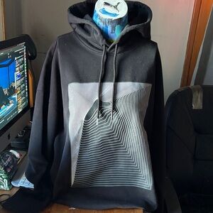 Volcom Black Hoodie with White Geometric Pattern